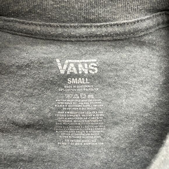 Vans Off the Wall Shirt Adult Small Light Gray Long Sleeve Crew Cotton 1966 Tee - Picture 5 of 9